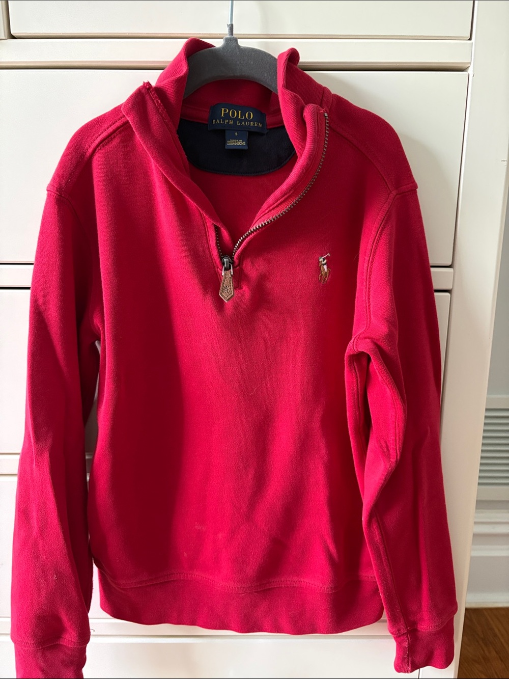 Polo by Ralph Lauren Boys Bright Red Quarter-Zip Pullover